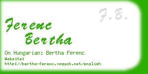 ferenc bertha business card